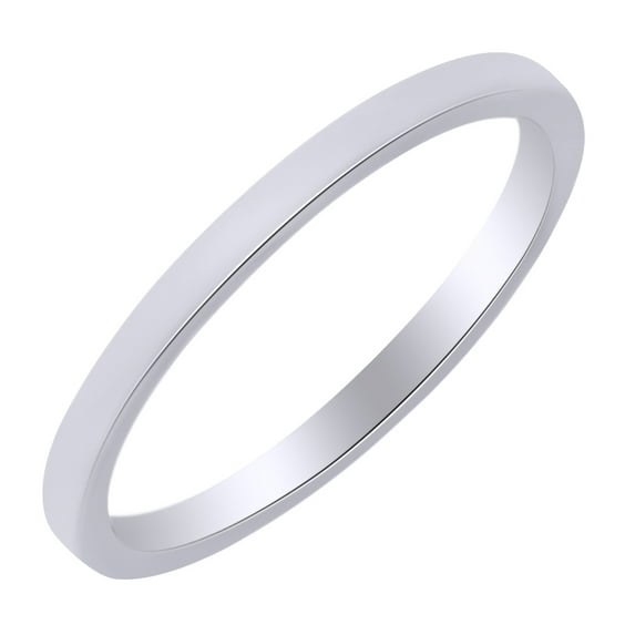 AFFY 2Mm Standard Flat Comfort Fit Band Ring in 14k White Gold Ring Size - 10