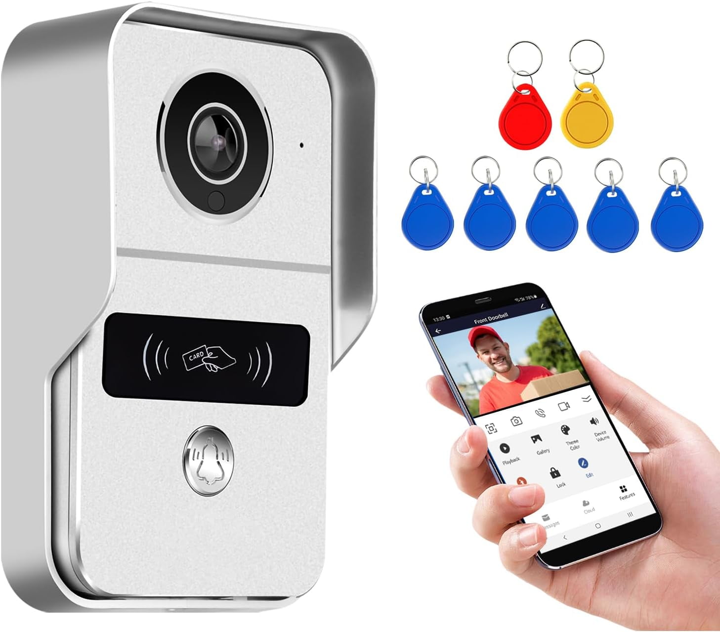 2Mp Wifi Video Doorbell Camera, Direct To Cable Or WiFi