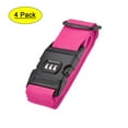 thumbnail image 1 of 2Mx5cm PP Adjustable Luggage Straps with Combination Lock, Rose Red, 4 Pack, 1 of 6