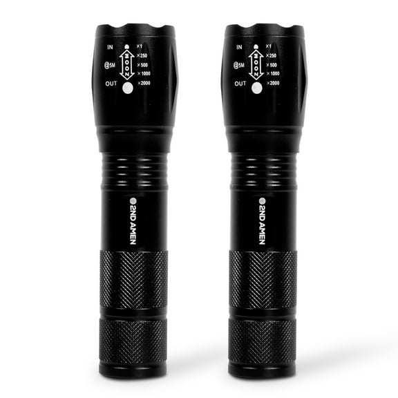 2ND AMEN Tactical LED 1250 Lumens Flashlight, 2 Pack