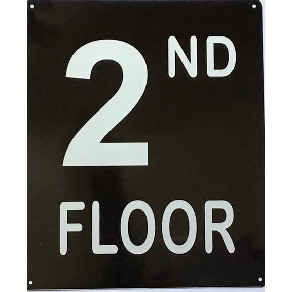2ND DLOOR SIGN(10X12,Black Aluminum) -ref21422