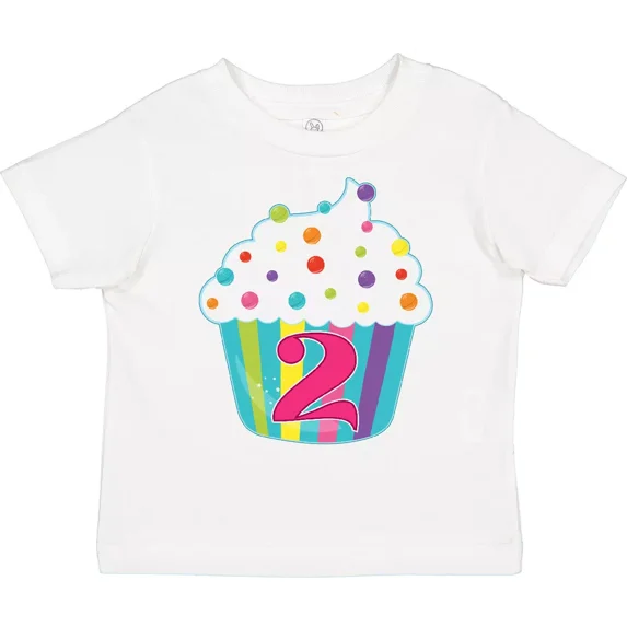 2Nd Birthday Cupcake Toddler T-Shirt Birthdays Second Two Years Old 2 Baby Clothing, Cute Baby Shirt, TODDLER SHORT SLEEVE TEE BELLA CANVAS 3001T