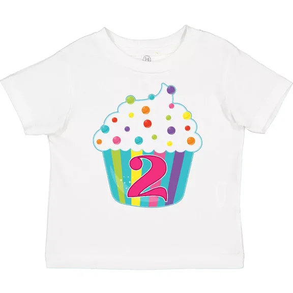 2Nd Birthday Cupcake Toddler T-Shirt Birthdays Second Two Years Old 2 Baby Clothing, Cute Baby Shirt, TODDLER SHORT SLEEVE TEE BELLA CANVAS 3001T