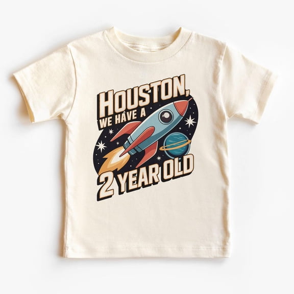 2Nd Birthday Space Rocket Ship Toddler Shirt - Houston We Have A 2 Year Old Future Astronaut Planet Outfit - Boho Toddler, Youth Tee TODDLER SHORT SLEEVE TEE BELLA CANVAS 3001T