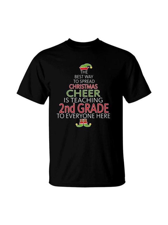 2Nd Grade Teacher Christmas Funny Santa Elf School TShirt