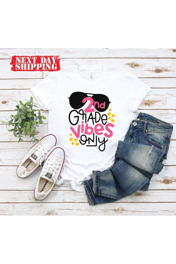 2Nd Grade Vibes Only Tshirt, Second Grade Sunglasses Shirt, Back To School Shirt, Second Grade Teacher Shirt, 2Nd Grade Teacher Tshirt