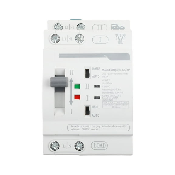 2P 100A 220V Mini ATS Automatic Transfer Switch Electrical Selector Switches Dual Power Switch For Generator Intelligence Light