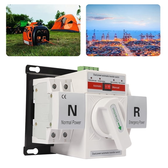 2P 110V Mini Dual Power Automatic Transfer Switches Toggle Controller Change-Over Switch Self Cast Conversion