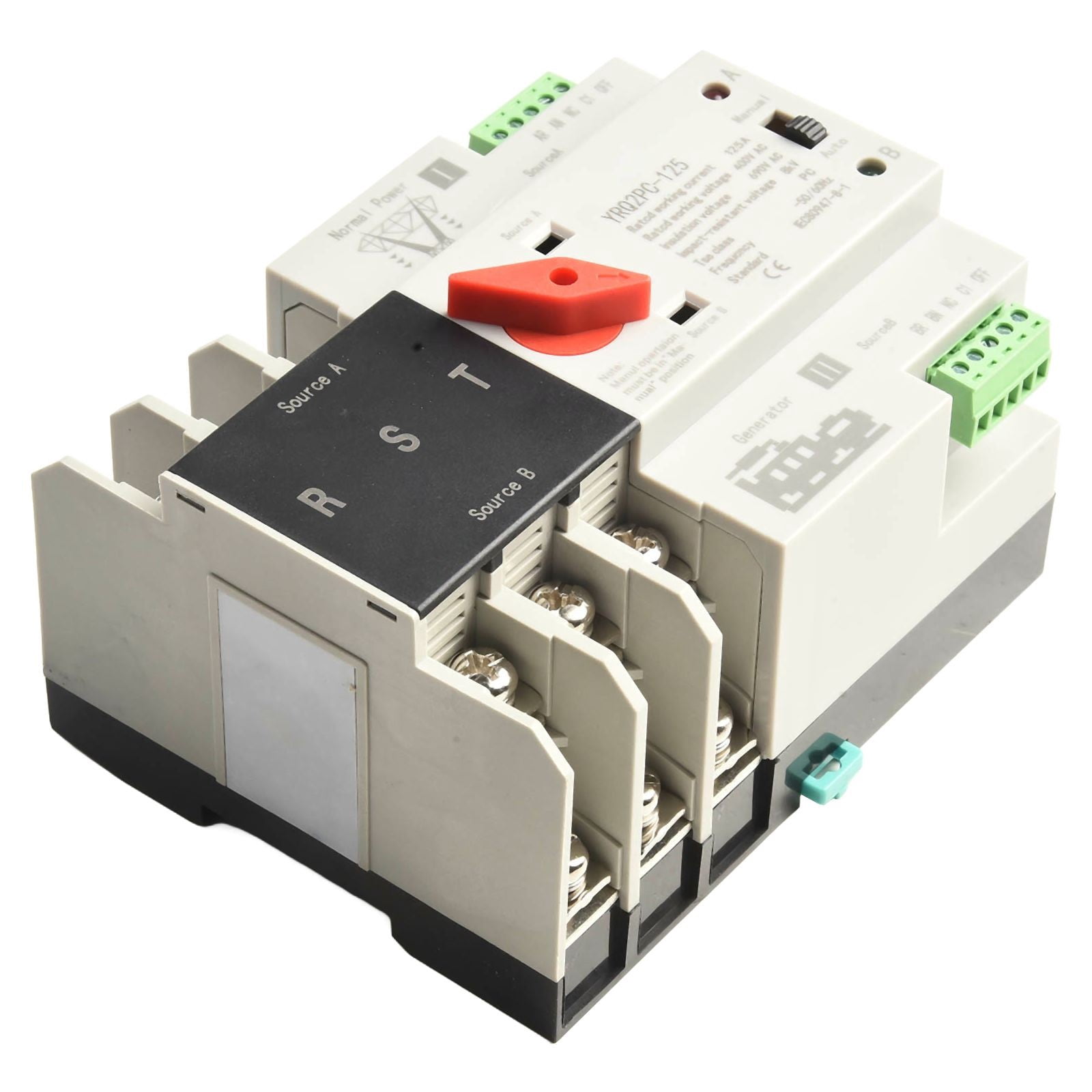 2P 125A Dual Power Automatic Transfer Switch Fit Generator Changeover Switch 3P 125A 400V