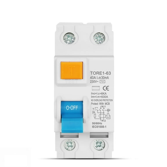 2P 16A 63A 10mA 30mA 100mA 6KA RCCB RCD 230V Electromechanic Residual Current Circuit Breaker Differential Breaker Safety Switch