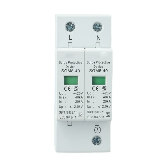 2P 20KA-40KA Surge Protective Device Lightnings for Protection Surge Arrester 420VAC