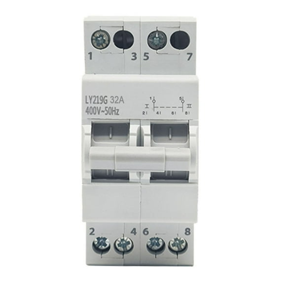 2P 32A 400V Dual Power Manual Transfer Isolation Switch Latching Circuit Breaker
