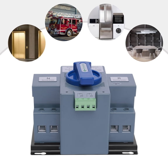 2P/63A Automatic Transfer Switch Dual Power Generator Changeover Manual Switch 150137118mm