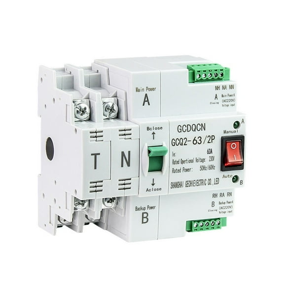 2P 63A Dual Power Automatic Transfer Switch For Generator Changeover Switch