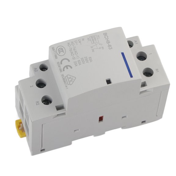 2P 63A Household AC Contactor 220V 230V 24V DIN Rail Mount 1NO 1NC Power Contactor for Automation