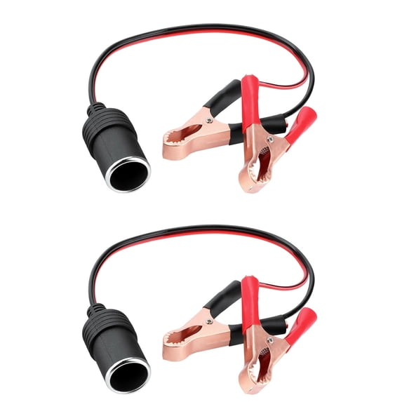 2P Car Female Cigarette Lighter Socket to 50A Battery Alligator Clips Connector