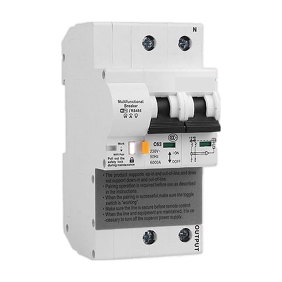 2P Circuit Breaker Energy Monitoring Meter Smart Breaker Compatible Lan Control Smart Home ,Safe and Easy
