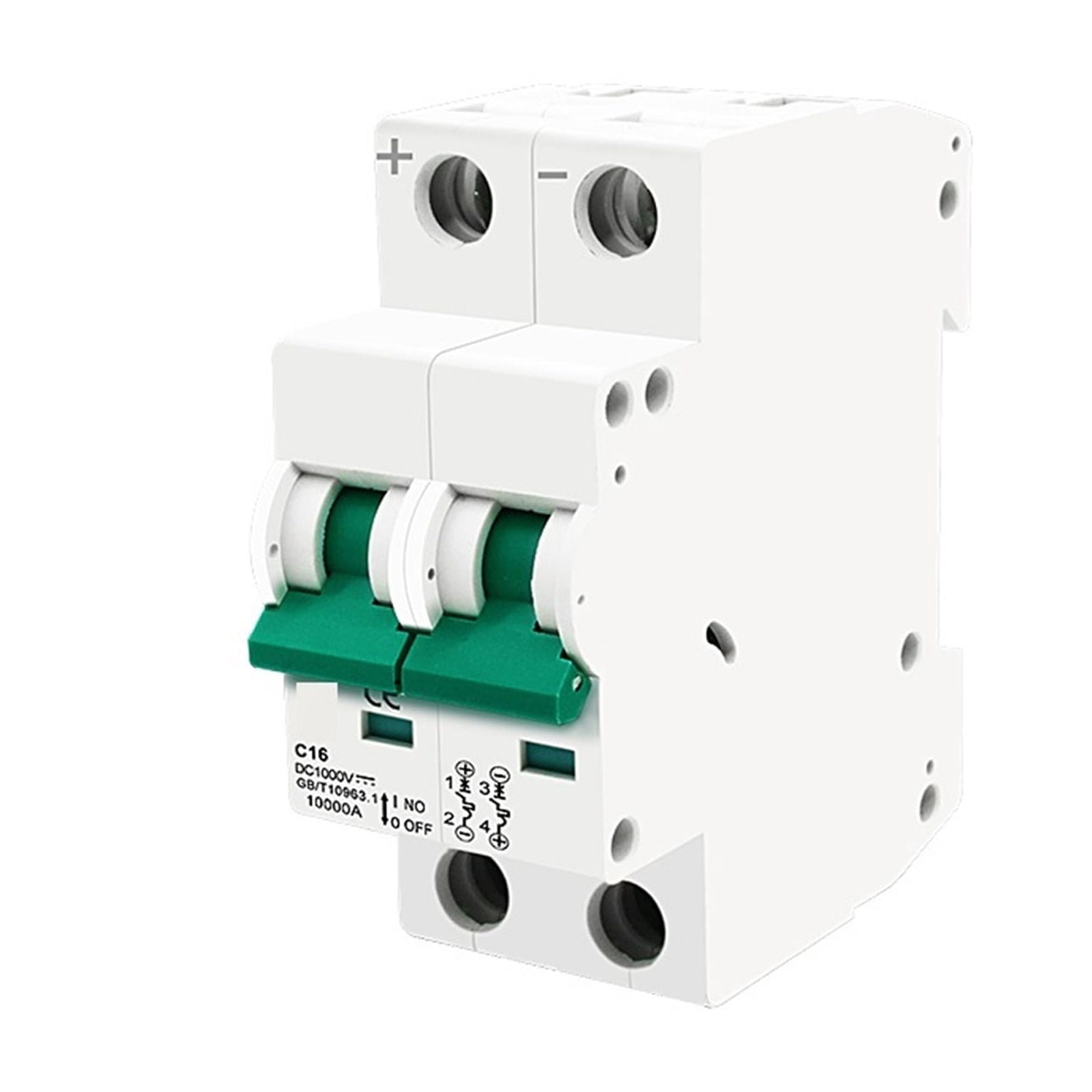 2P DC 1000V Solar Mini Circuit Breaker Battery Switch 6A/10A/16A/20A/25A/32A/40A/50A/63A For Photovoltaic PV System ,Easy to Install
