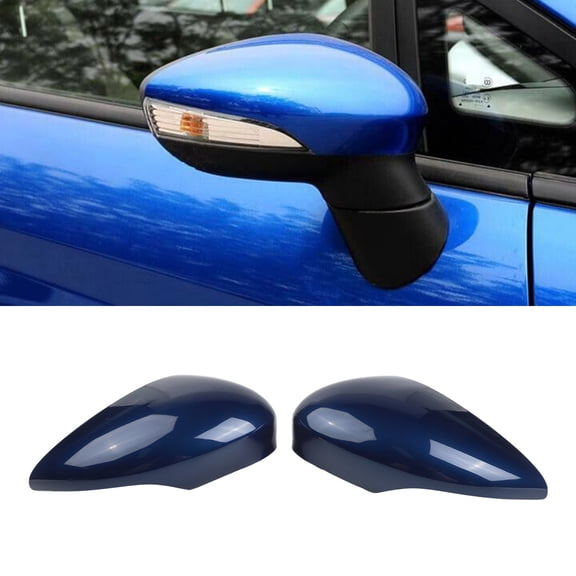 2P Plastic Dark Blue Car Side Wing View Mirror Cap Cover For Ford Fiesta MK7 08-17 Accessories For Vehicles