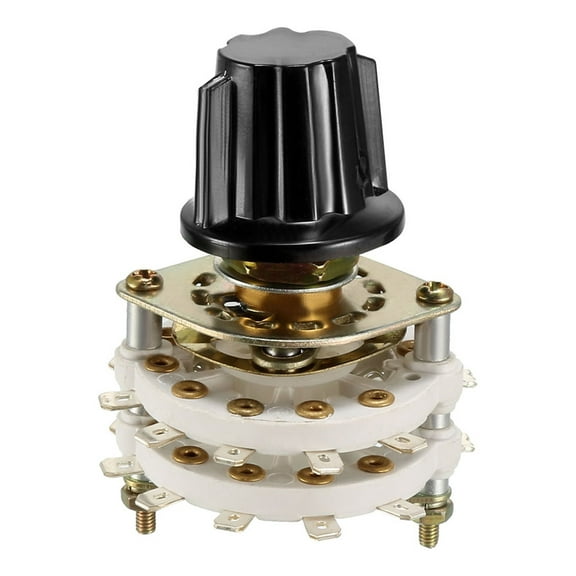 2P10T 2 Pole 10 Throw 2-Deck Band Channel Rotary Switch Selector with Knob