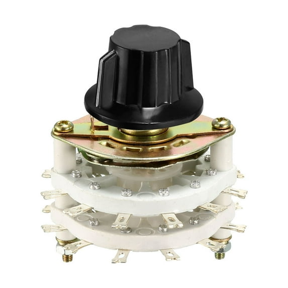 2P11T 2 Pole 11 Throw 2 Deck Band Channel Rotary Switch Selector Knob
