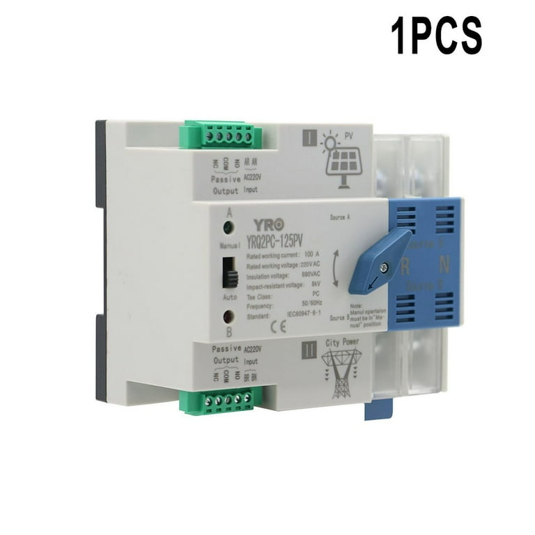 2P125A Solar/PV Dual Power Automatic Transfer Switch Generator Changeover  Switch - Walmart.com