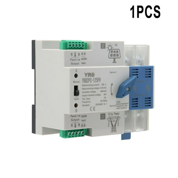 2P125A Solar/PV Dual Power Automatic Transfer Switch Generator Changeover Switch