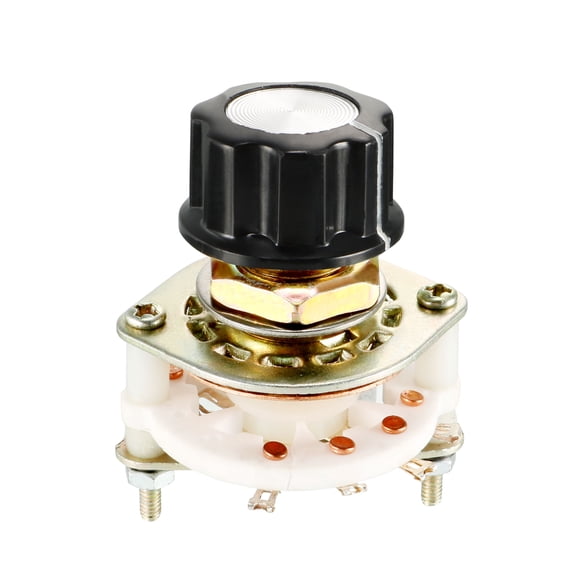 2P3T 2Pole 3Throw Single Deck Band Channel Rotary Switch Selector with Knob