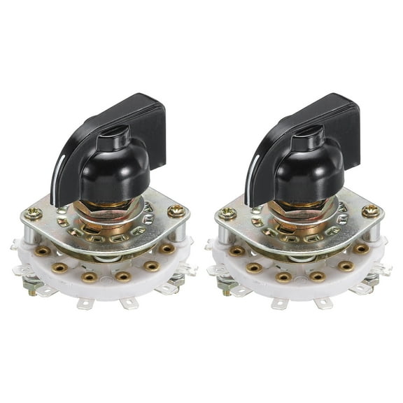 2P5T Rotary Switch 2 Pole 5 Position Band Selector 1 Deck for Radio Home Machine 2 Pcs