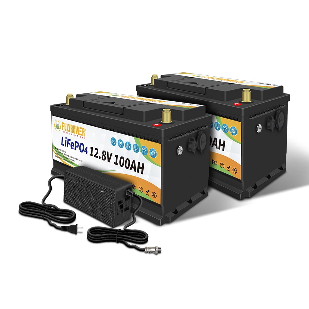  Power Queen 12V 100Ah LiFePO4 Battery, 1280Wh Lithium Battery  with 100A BMS, Up to 15000 Rechargeable Cycles, Support in Series/Parallel,  Perfect for RV Camping, Trolling Motor, Solar Power Storage : Automotive