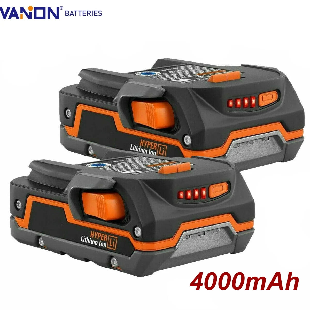 2PACK 18V 4.0Ah for Ridgid R840085 Lithium-ION Battery Rigid AEG R840087 18Volt Tool