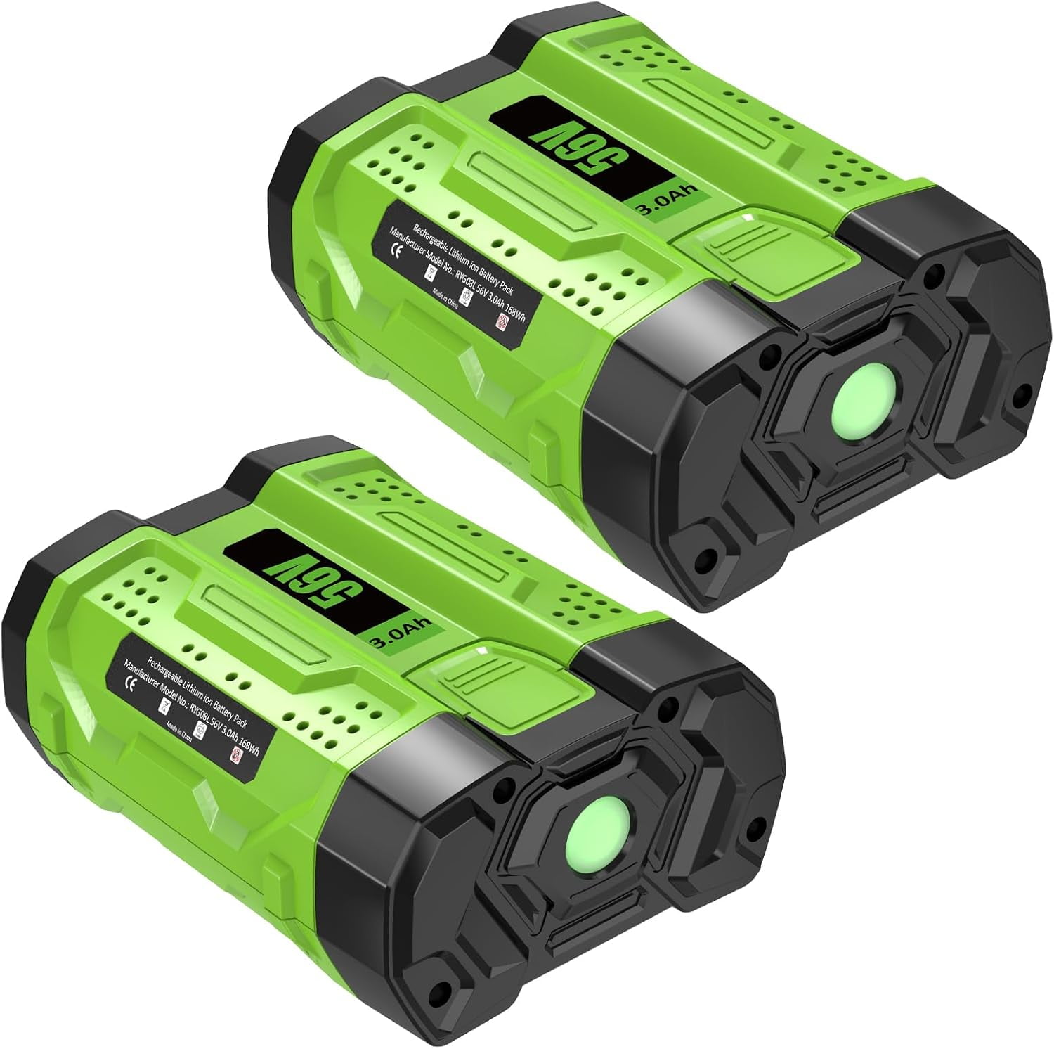 2PACK 3000mAh Replacement for EGO 56V Battery BA2800T BA4200 BA1400 Compatible with EGO Power+ Tools CS1604 CS1804 CS1403 HT2400 LB6504 LB5804 LB6500 LB4800 PH1400