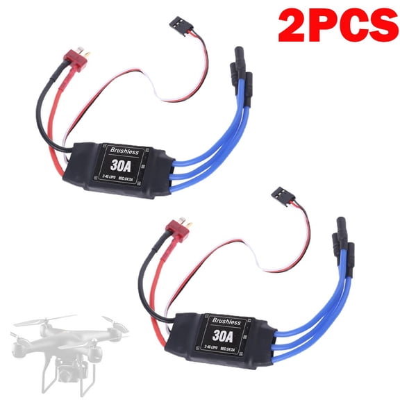 2PACK 30A 2-4S Brushless Motor ESC Speed Controller For RC Helicopter Aircraft