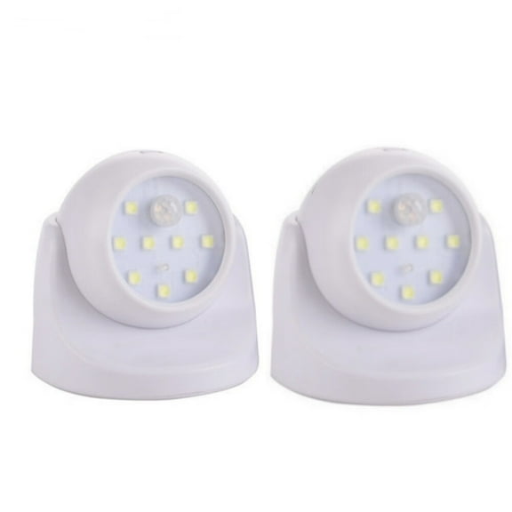 2PACK 360 Battery Operated Indoor Outdoor Night Light Garden Motion Sensor Security Led Light Lamp