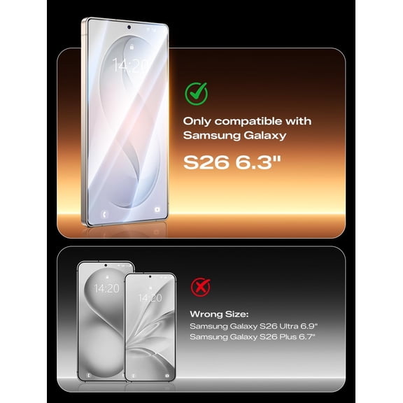 2PACK 3rd Gen for Samsung Galaxy S26 Ultra Screen Protector, One-Pull Easy Install, Smooth Touch, Auto-Align Screen, Support Fingerprint Unlock, 9H Glass, Anti-Scratch