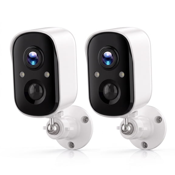 2 Pack 4MP Security Cameras Wireless Outdoor, PIR Motion Detection Camera for Home Security with Color Night Vision, SD/Cloud Storage, 2-Way Audio