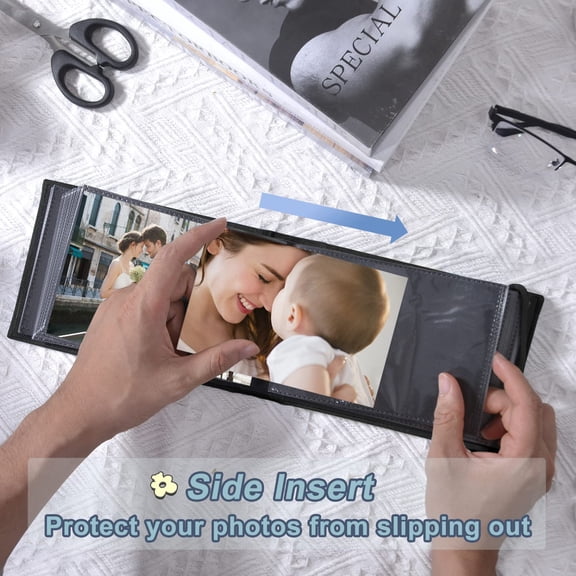 2PACK 4x6 Photo Album, 4x6 100 Pockets Linen Cover Photobook Small Capacity Pictures Book Easy to Classify and Portable for Wedding Family Baby Vacation (Black)