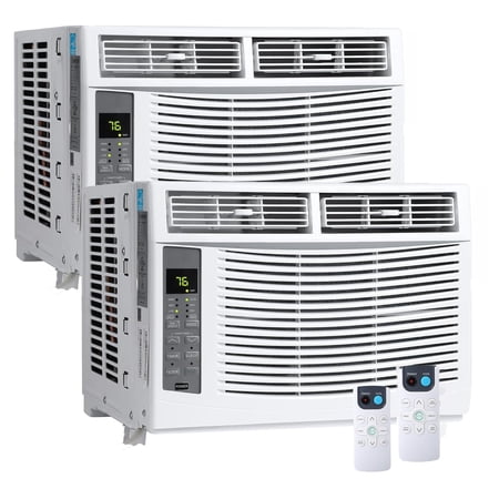 2PACK 6000 BTU Window Air Conditioner - Ultra-Quiet 50 dB Operation - WiFi & App Remote Controlled - Easy Window Installation - Cools Spaces up to 250 Sq.Ft