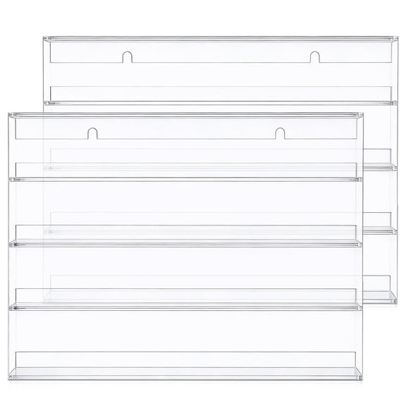2PACK Acrylic Display Protector Case for Figures, Clear 32 Slots Figure Display Shelf for Countertop & Wall-mount