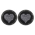 thumbnail image 1 of 2PACK Black Sparkly Rhinestone Car Cup Mat 2.75 Inch Universal Fit High Elasticity AntiScratch Decor for Women Interior Car Accessories and Home Office, 1 of 7