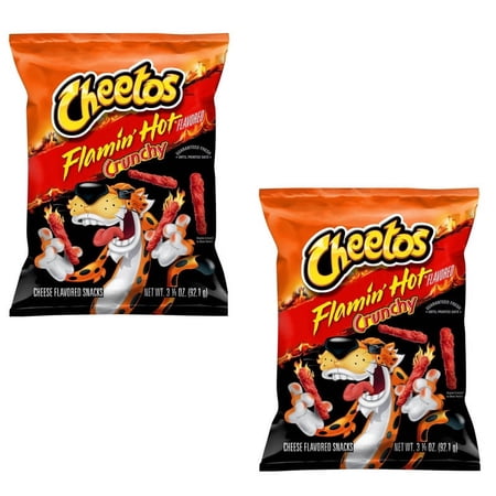 (2PACK),Cheetos Crunchy Flamin' Hot Cheese Flavored Snack Chips