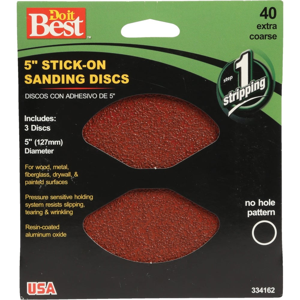 2PACK Do it Best 5 In. 40 Grit Stick On Sanding Disc 3 Pack Walmart Business Supplies