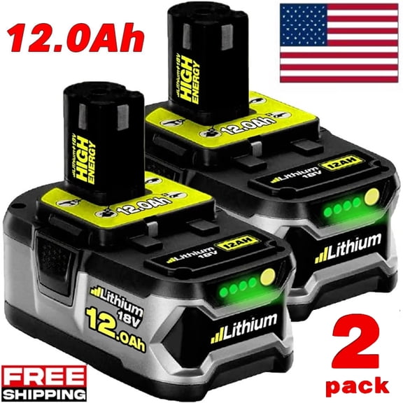 2PACK For RYOBI 18V 12.0Ah P108 High Capacity Battery 18Volt Lithium-Ion One Plus