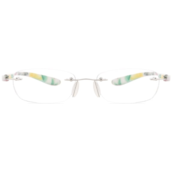 2PACK Gabii F099 Metal Floral Rectangle Women's Rimless Reading Glasses W/Case +4.00