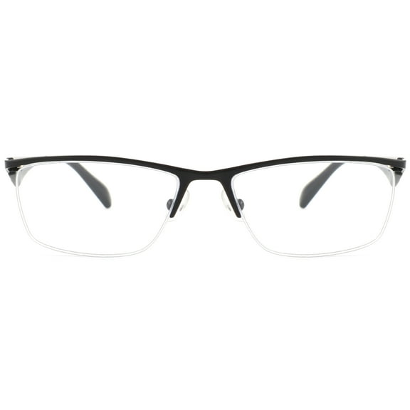 2PACK Gabii S4402 Metal Rectangle Men/Women Semi Rim Trifocal Readers +2.00