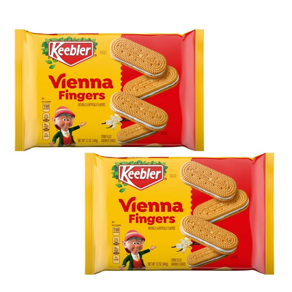 2PACK Keebler Vienna Fingers, Sandwich Cookies with Crème Filling,