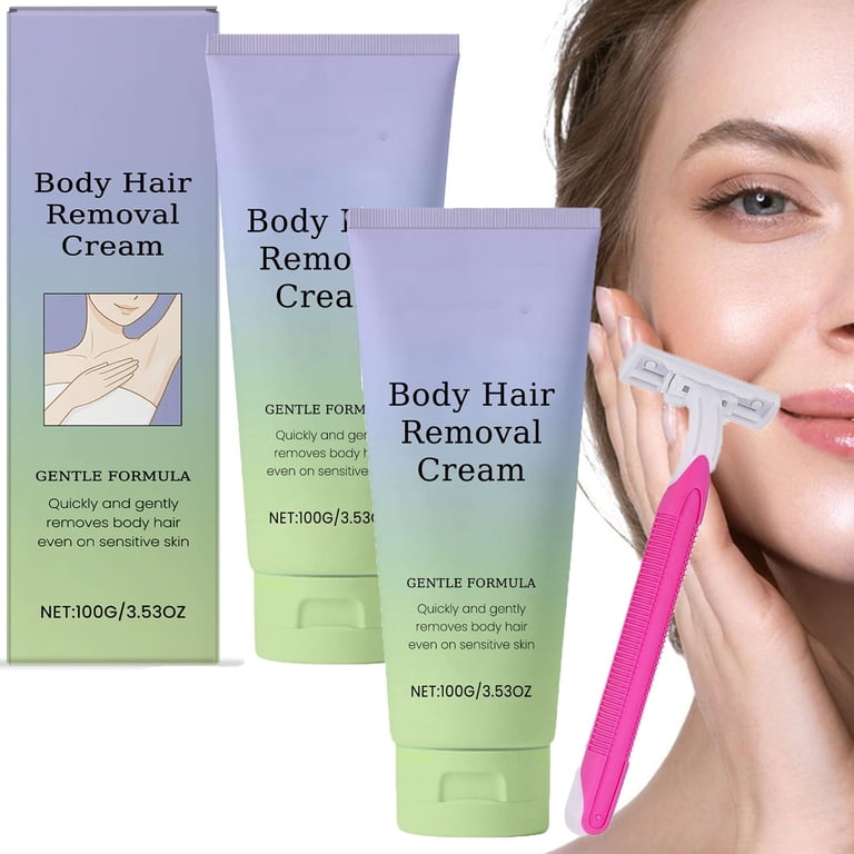2PACK Luuma Facial Hair Remover,Gentle Body Hair Removal Cream 
