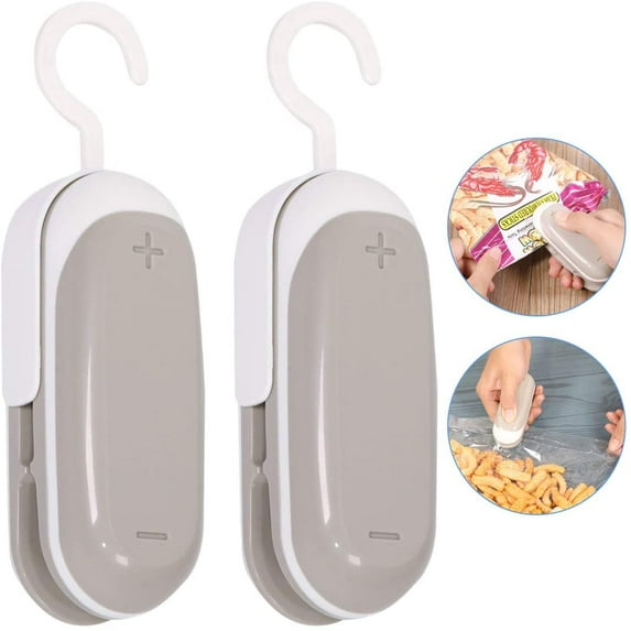 TuseyRxln 2PACK Mini Bag Sealer, Portable Heat Vacuum Sealers Plastic Sealer, 2 in 1 Heat Seal and Cutter Mini Food Sealer For Plastic Bags Food Storage