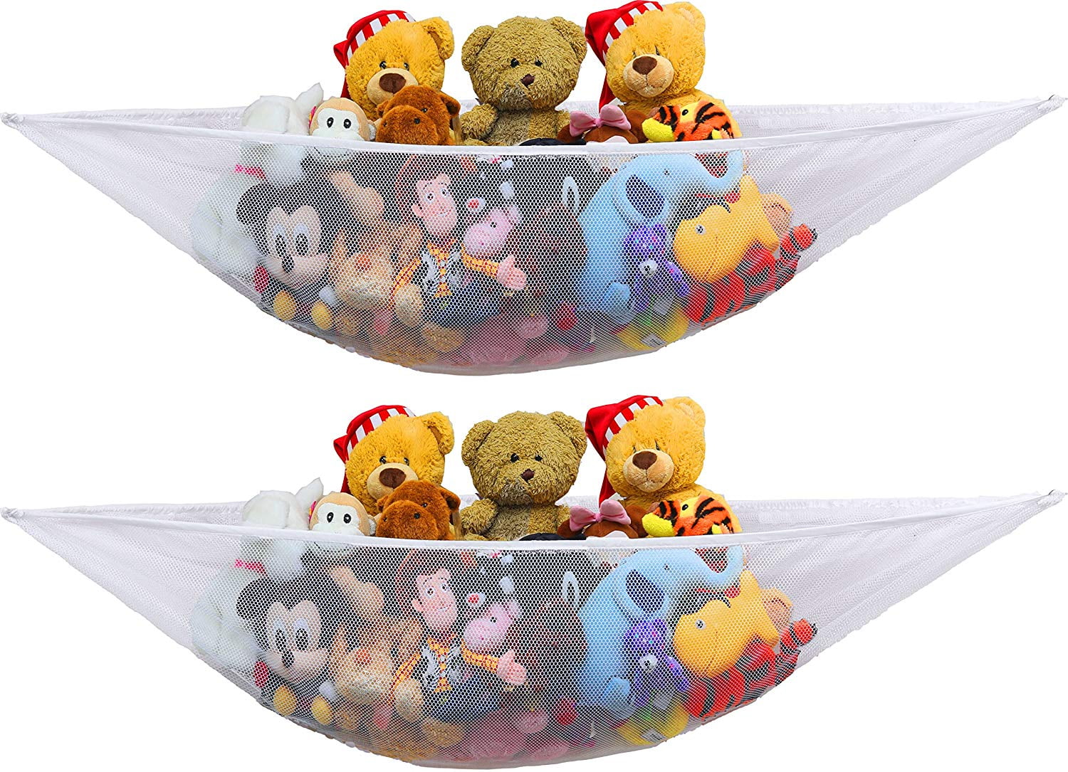 2PACK- Organize stuffed animals or children's toys with this mesh hammock.  Looks great with any dcor while neatly organizing kids toys and stuffed