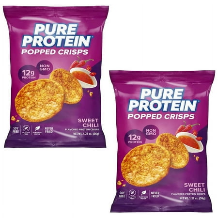 2PACK,Pure Protein, Popped Crisps, Sweet Chili